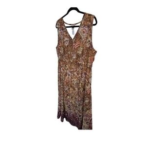 Chico's Asymmetrical Brown Floral Dress